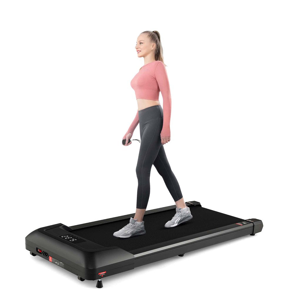 SuperFit Walking Pad Under Desk Treadmill with Remote Control and LED Display Black