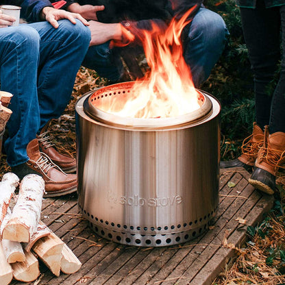 Solo Stove Bonfire Essential Bundle 2.0 | Incl. Smokeless Fire Pit, Stand, Lid, Camping Accessories, Portable for Wood Burning, Removable Ash Pan, Stainless Steel, H: 16.75in x Dia: 19.5in, 21.75lbs