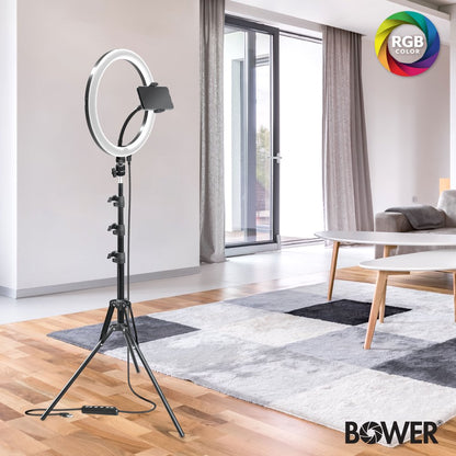 Bower 12-inch LED RGB Ring Light Studio Kit with Special Effects; Black