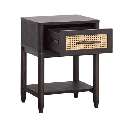 Better Homes & Gardens Springwood Caning Night Stand, Charcoal Finish