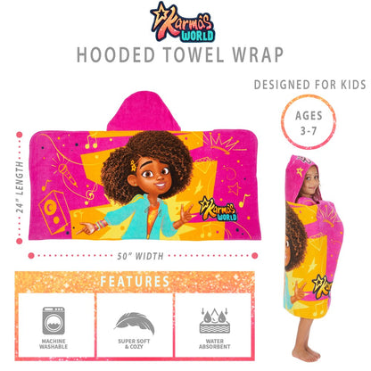 Karma'S World Kids Hooded Towel, Cotton, Purple