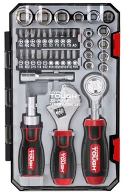 38 Piece Multi-Size Stubby Wrench and Socket Set For Home Use