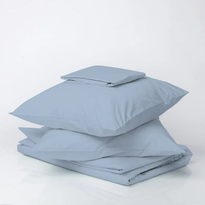 Purity Home Percale Weave Deep Pocket Organic Cotton Sheet Set King Light Blue