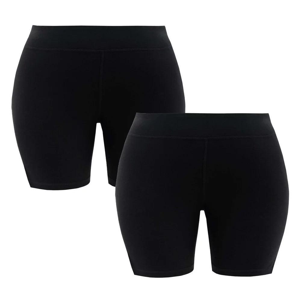  Women's plus Size Core Active Dri-Works Bike Short, 2-Pack