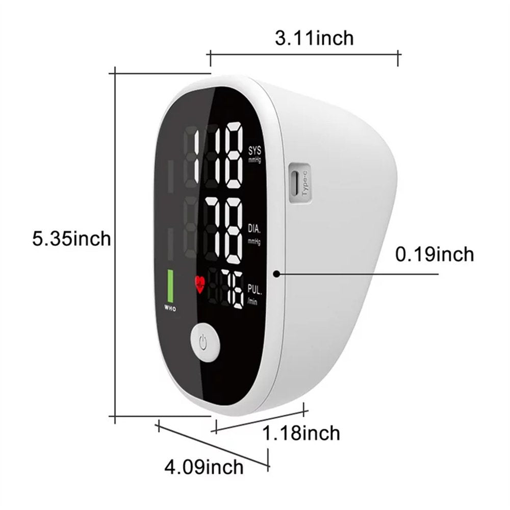 Blood Pressure Monitor, Automatic Upper Arm Blood Pressure Monitor, Accurate BP Machine with Large LCD Display & Voice Broadcast, Batteries Hypertension Detector