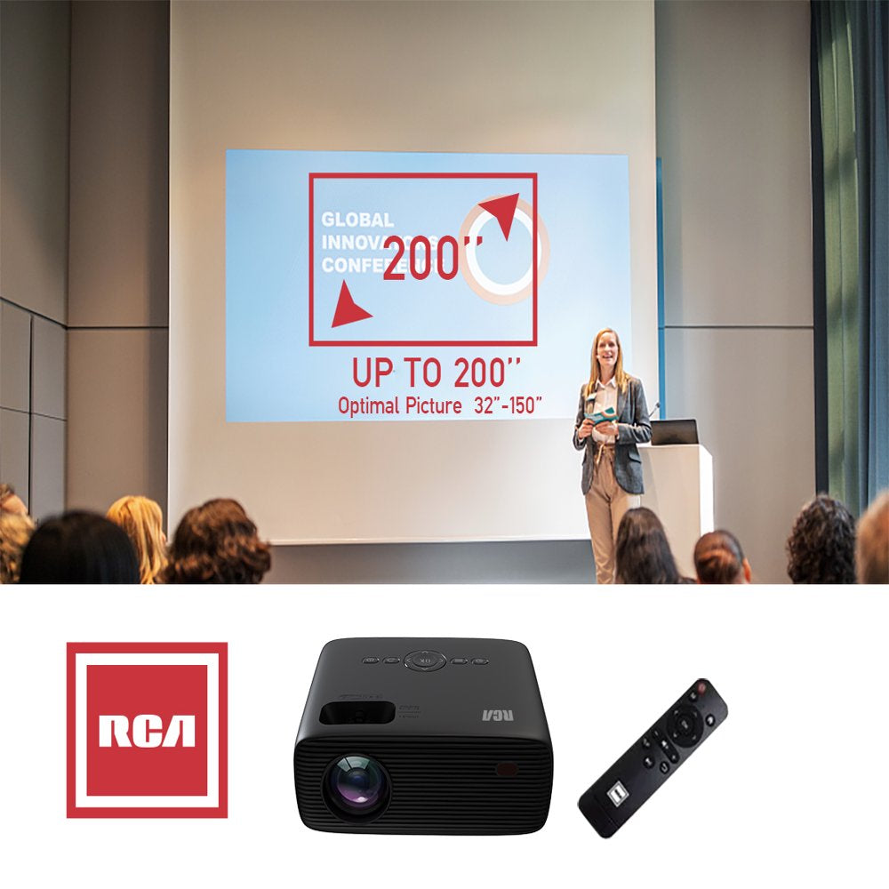 RCA, 1080P LCD Home Theater Projector, 2 lb, Black, RPJ280