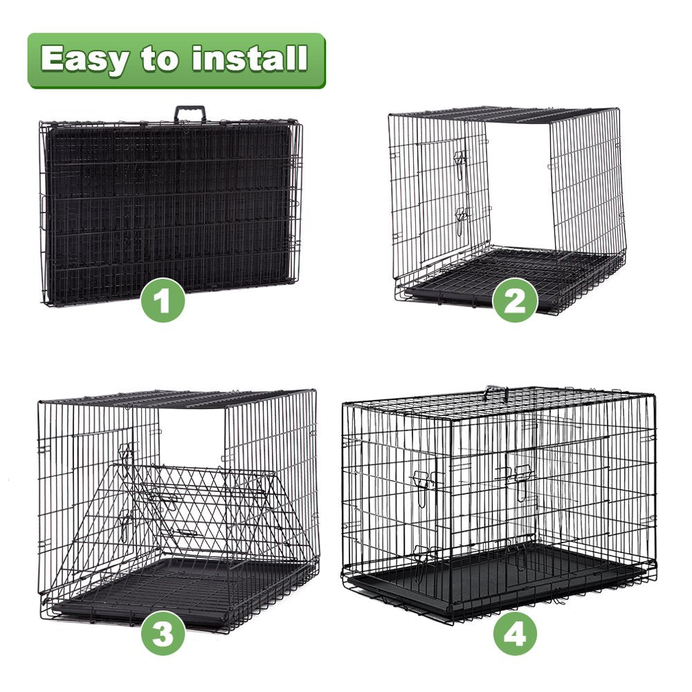 BestPet Double-Door Metal Dog Crate with Divider and Tray, X-Large, 48"L