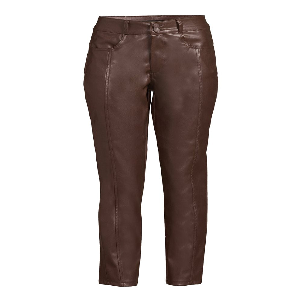  Women's Juniors Vegan Leather Skinny Pant