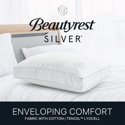 Beautyrest Silver Enveloping Comfort Down Alternative Bed Pillow with Cotton Tencel Lyocell Cover, Standard/Queen