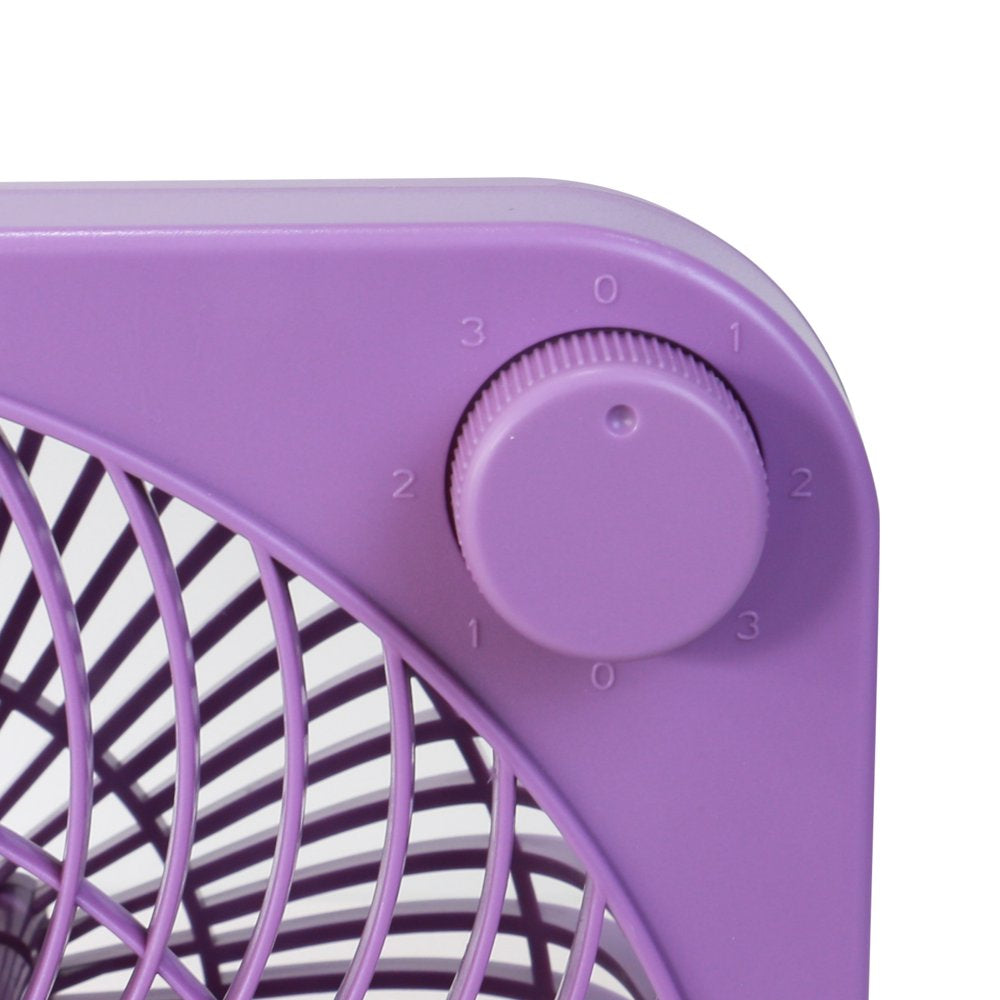 Mainstays 9 Inch Personal Box Fan with 3 Speeds Berry Chill