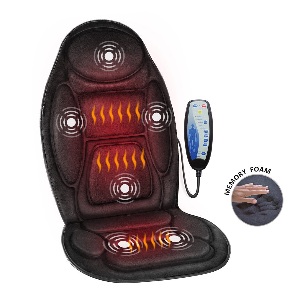 Snailax Memory Foam Vibration Seat Massager Cushion, Back Massager Chair Pad with Heat, Gifts