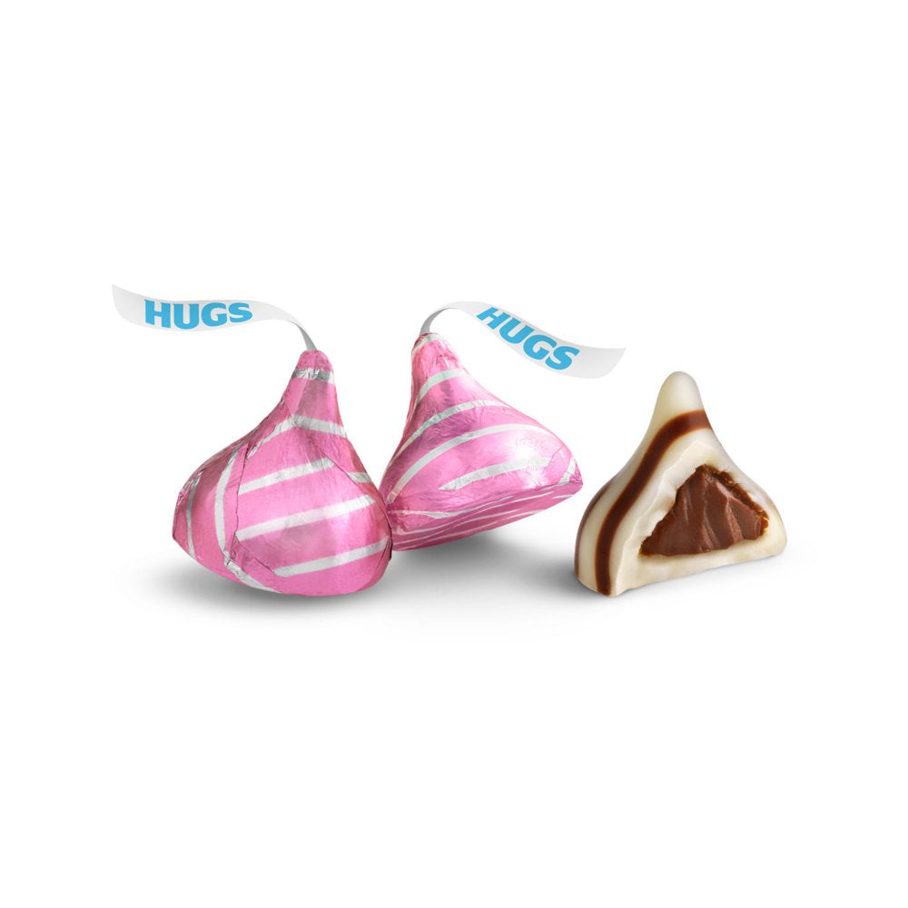 Hershey's Hugs Milk Chocolate and White Creme Valentine's Day Candy, Bag 10.1 oz