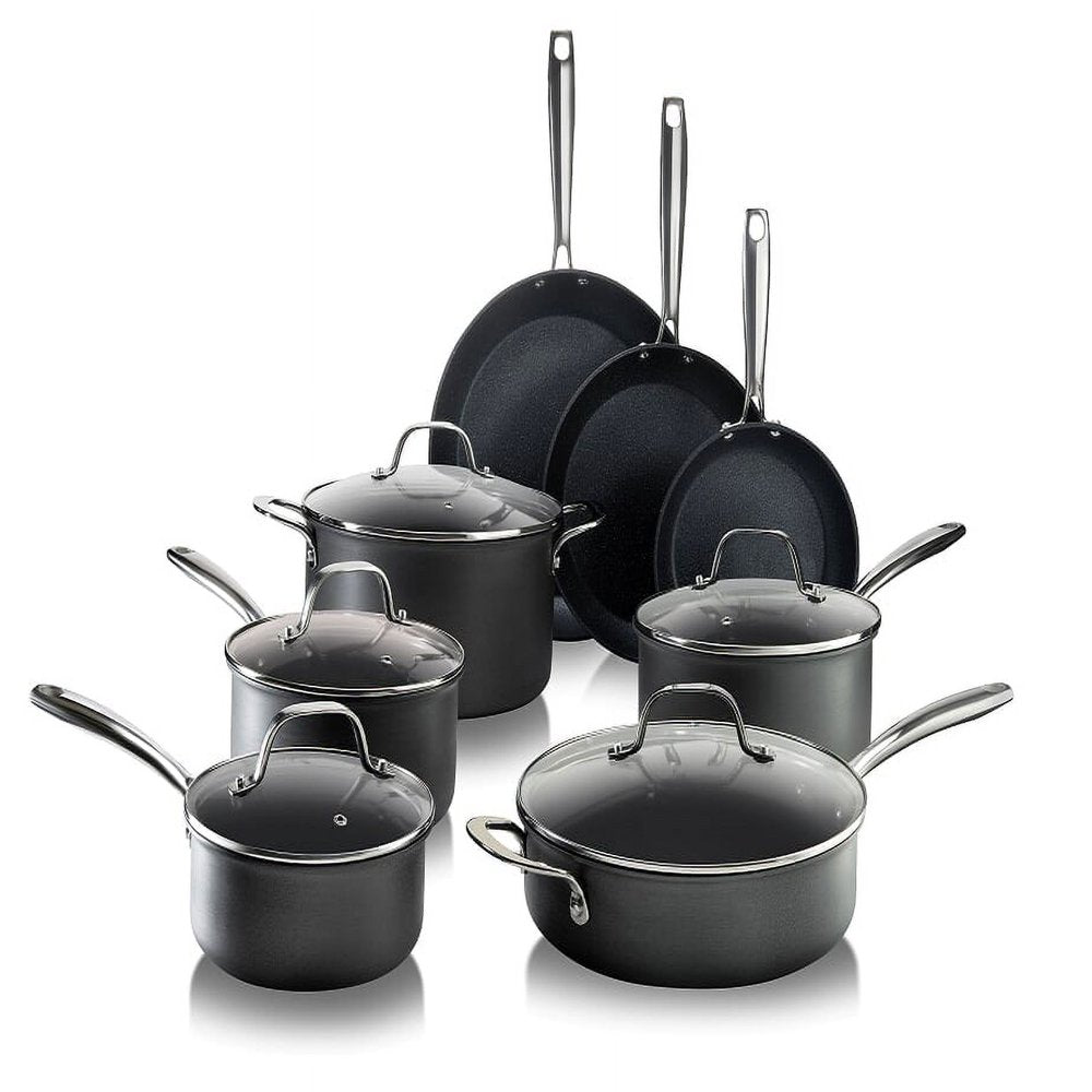 Granite Stone Pro Hard Anodized Pots and Pans Set Premium Nonstick Cookware Set Oven Dishwasher Safe 13Pcs