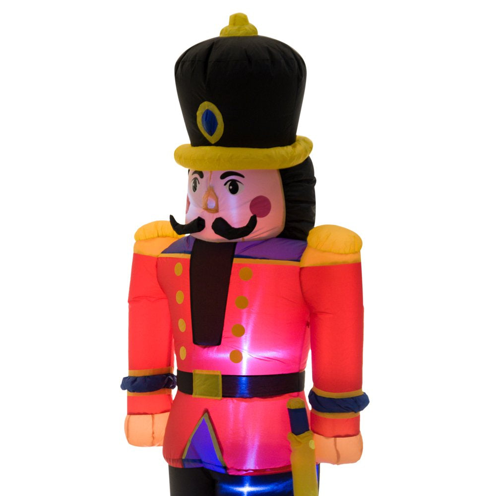 Outsunny Christmas Inflatable Nutcracker Soldier with LED Lights for Outdoor