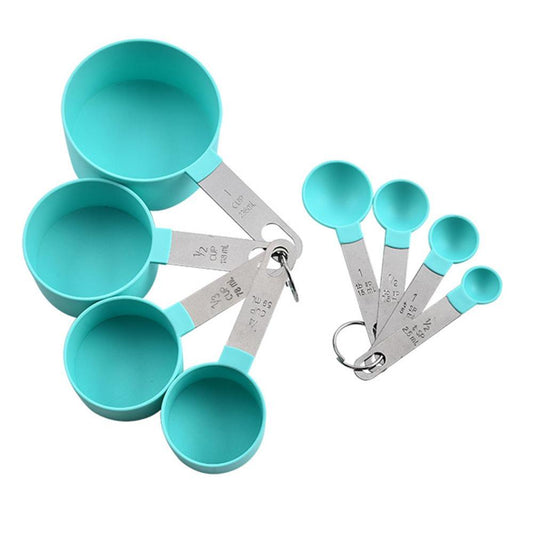 Measuring Cups Spoons Set | Stackable for Dry and Liquid Ingredient, Nesting for Food | Widely Used 8pcs (4 Cups & 4 Spoons) Kitchen Gadgets, Cooking & Baking Essentials