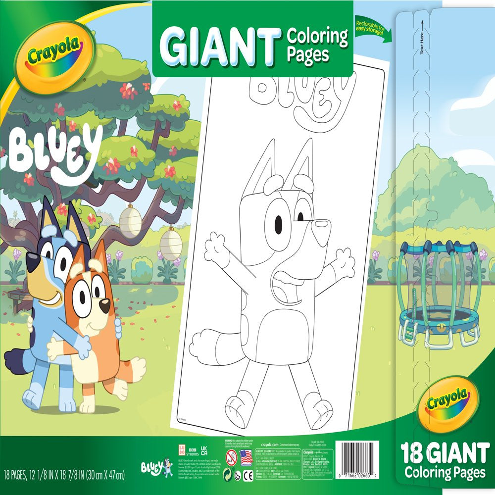 Crayola Giant Coloring Featuring Bluey, Beginner Child, 18 Pages