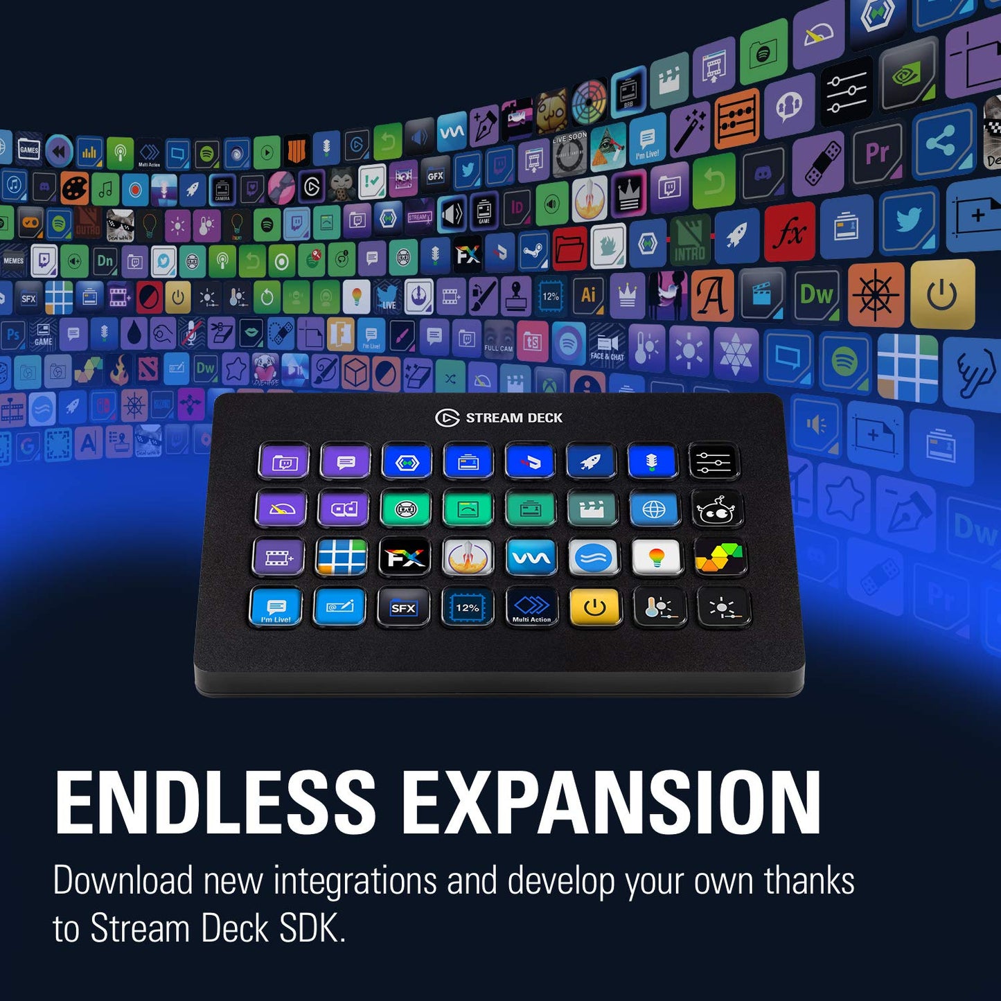 Elgato Stream Deck XL – Advanced Studio Controller, 32 macro keys, trigger actions in apps and software like OBS, Twitch, YouTube and more, works with Mac and PC