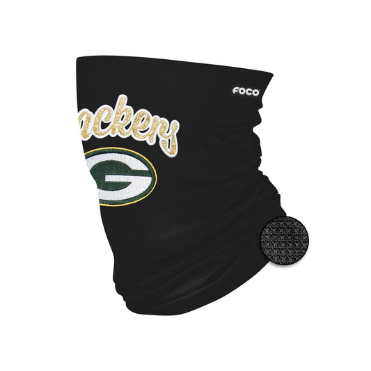 FOCO Green Bay Packers NFL Glitter Waffle Gaiter Scarf