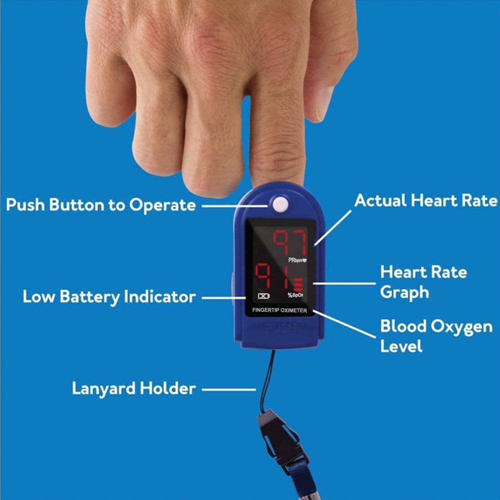 Finger Pulse Oximeter, Oxygen Saturation Monitor, Pulse Oximeter Fingertip O2 Monitor for Pediatric and Adult - Sports Use Only