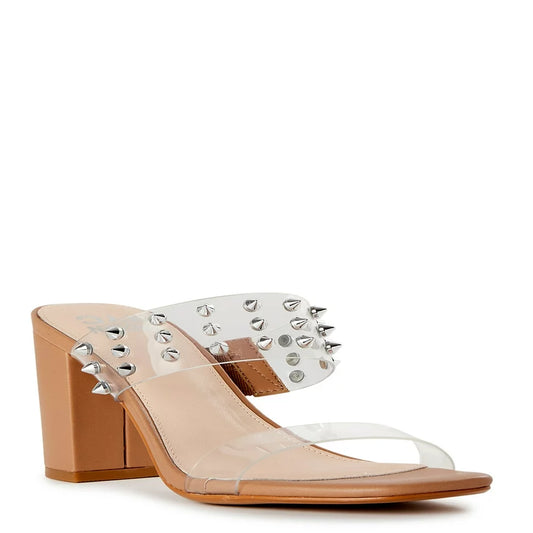 Madden NYC Women's Clear Band Studded Sandals