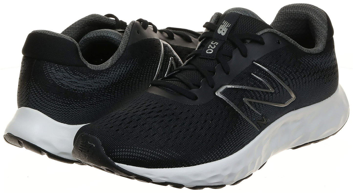 New Balance Men's 520 V8 Running Shoe, Black/White, 12 Wide