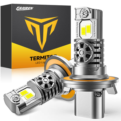 Termitor 2024 Upgraded H13/9008 LED Bulbs, 30000LM 800% Ultra Brightness, 1:1 Halogen Size, 6500K Cool White, Canbus Ready, Plug and Play, Pack of 2