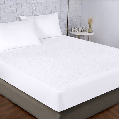 Utopia Bedding Waterproof Mattress Protector Twin Size, Viscose Made from Bamboo Mattress Cover, Breathable, Fitted Style with Stretchable Pockets (White)