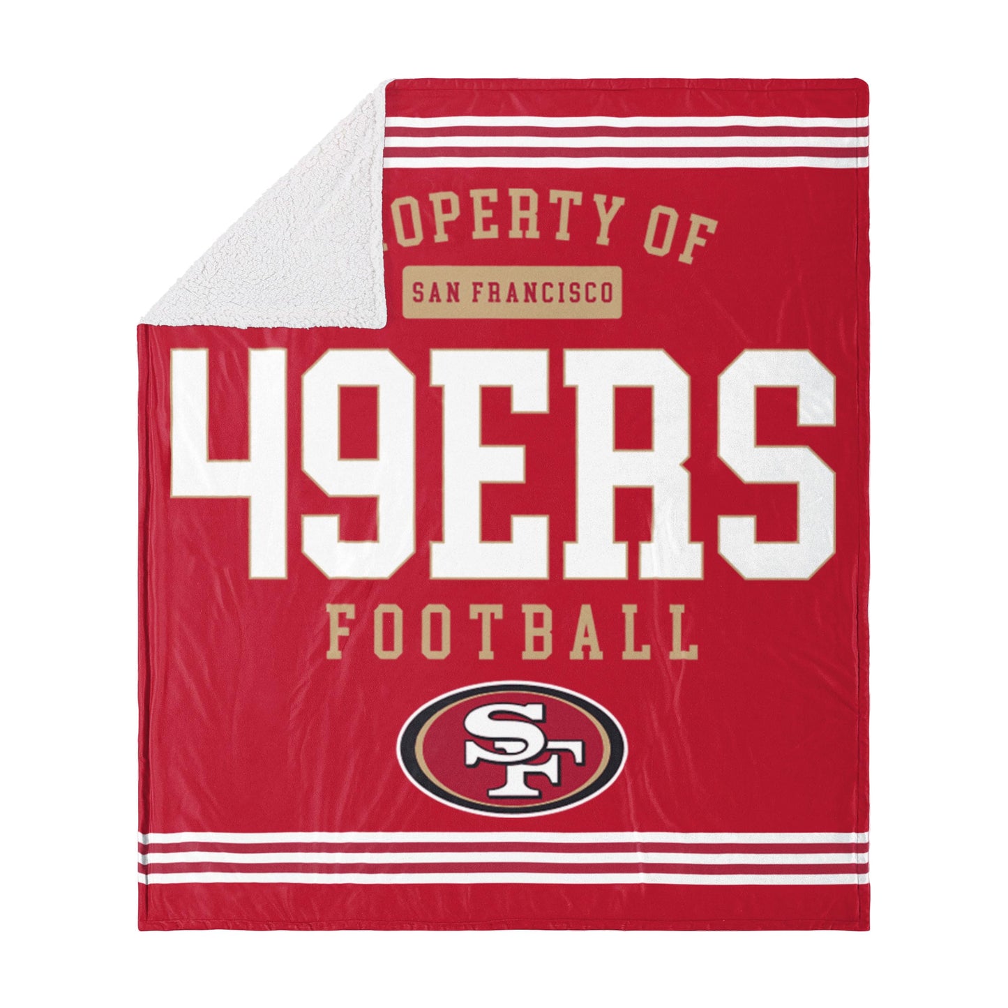 FOCO San Francisco 49ers NFL Team Property Of Sherpa Fleece Blanket