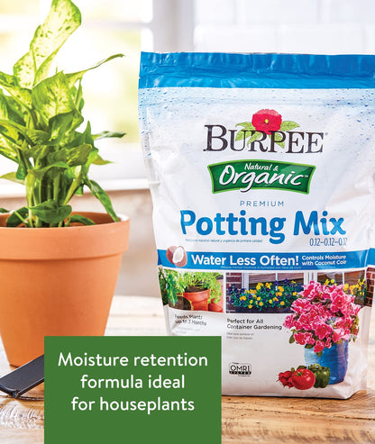 Burpee, 9 Quarts | Premium Organic Potting Natural Soil Mix Food Ideal for Container Garden-Vegetable, Flower & Herb Use for Indoor Outdoor Plant