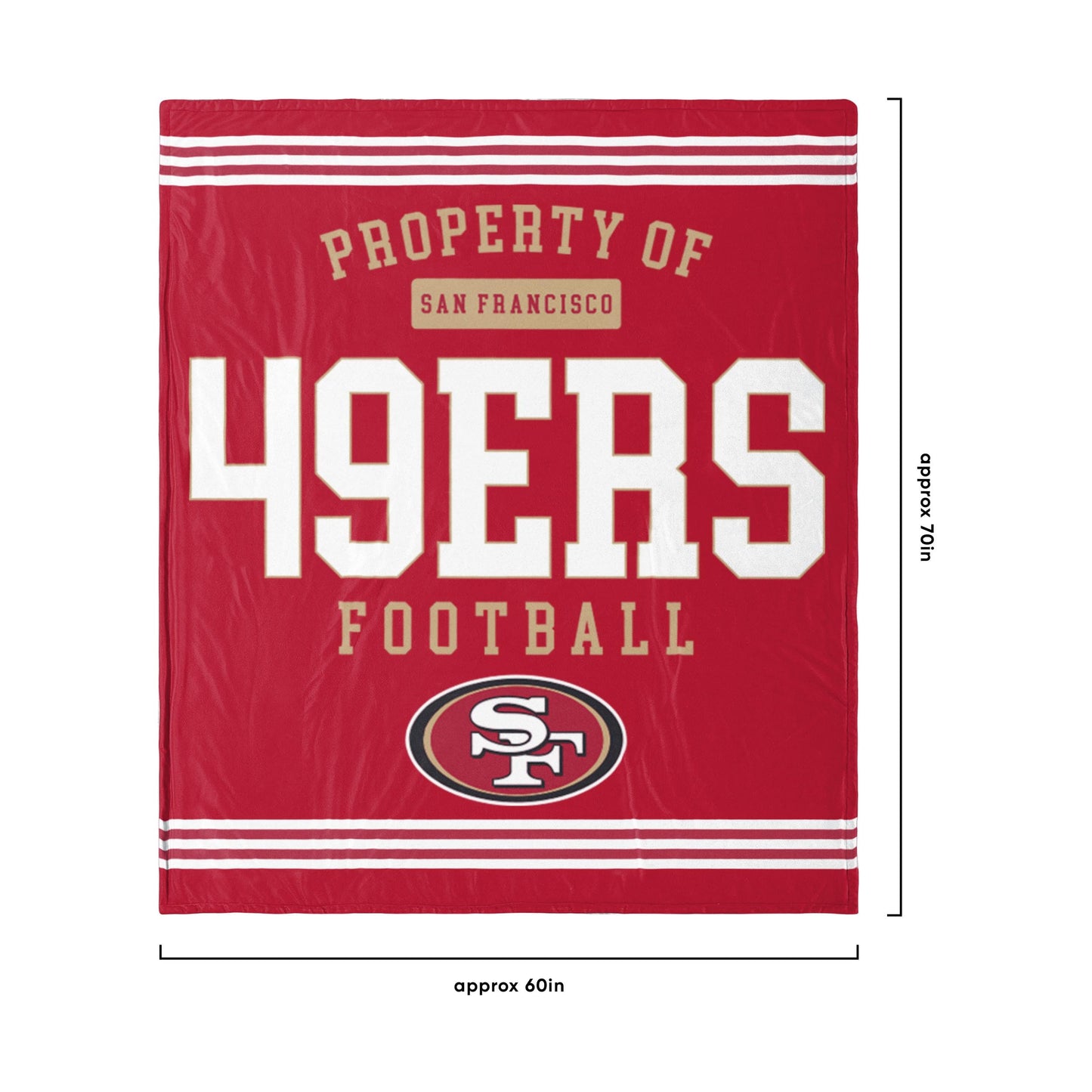 FOCO San Francisco 49ers NFL Team Property Of Sherpa Fleece Blanket