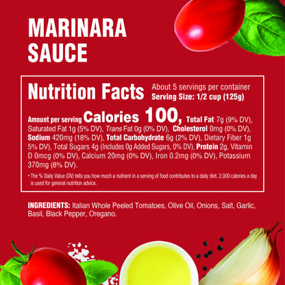 Rao's Homemade Marinara Sauce, 24 oz, All Purpose Tomato Sauce, Pasta Sauce, Carb Conscious, Keto Friendly, All Natural, Premium Quality, With Italian Tomatoes & Olive Oil