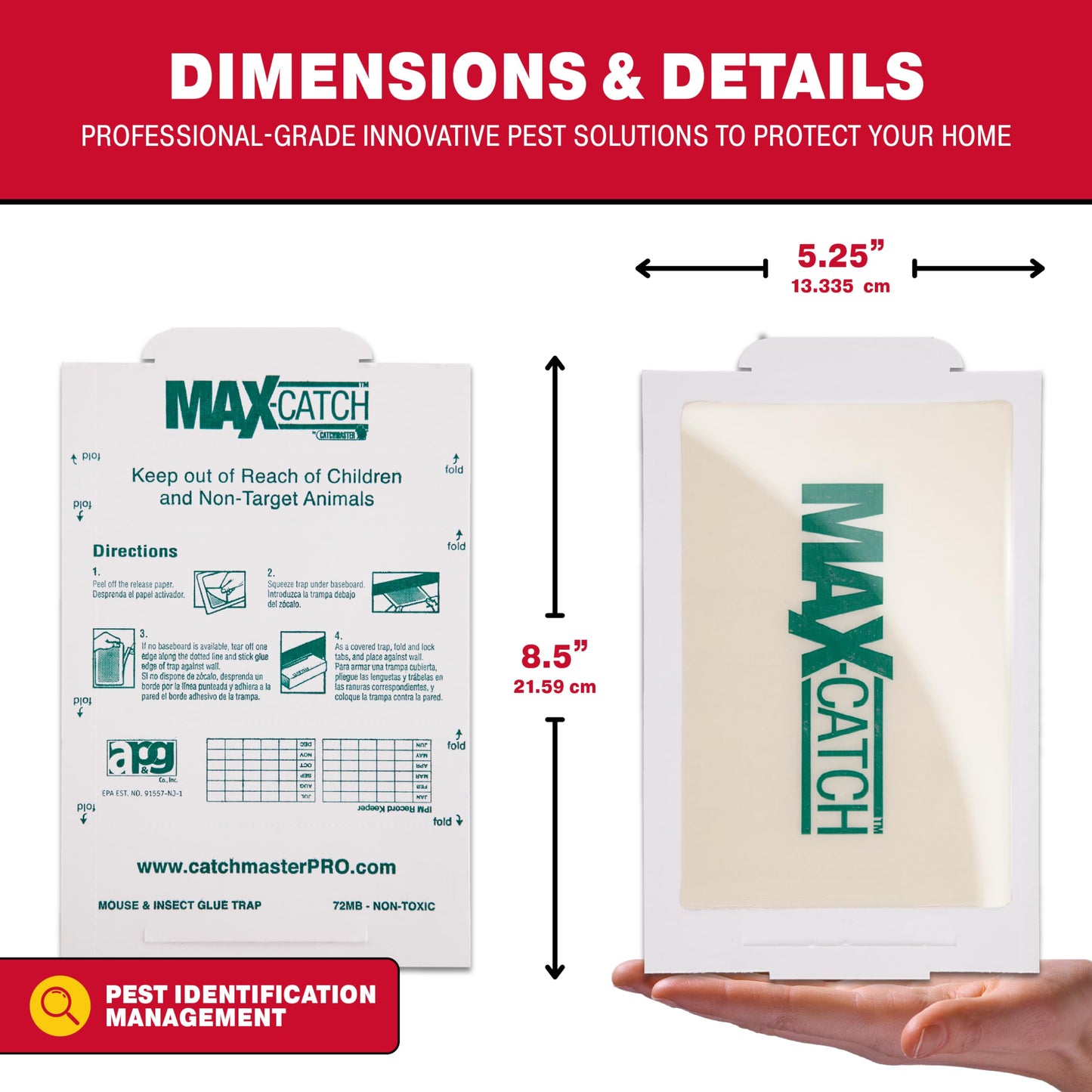 Pest Glue Trap by Catchmaster - 36 Boards Pre-Baited, Ready to Use Indoors. Rodent Mouse Rat Insect Sticky Adhesive Simple Easy Simple Non-Toxic - Made in the USA