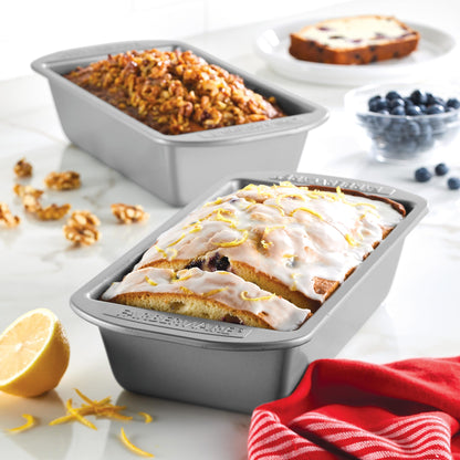 Farberware Bakeware Meatloaf/Nonstick Baking Loaf Pan Set, Two 9-Inch x 5-Inch, Gray