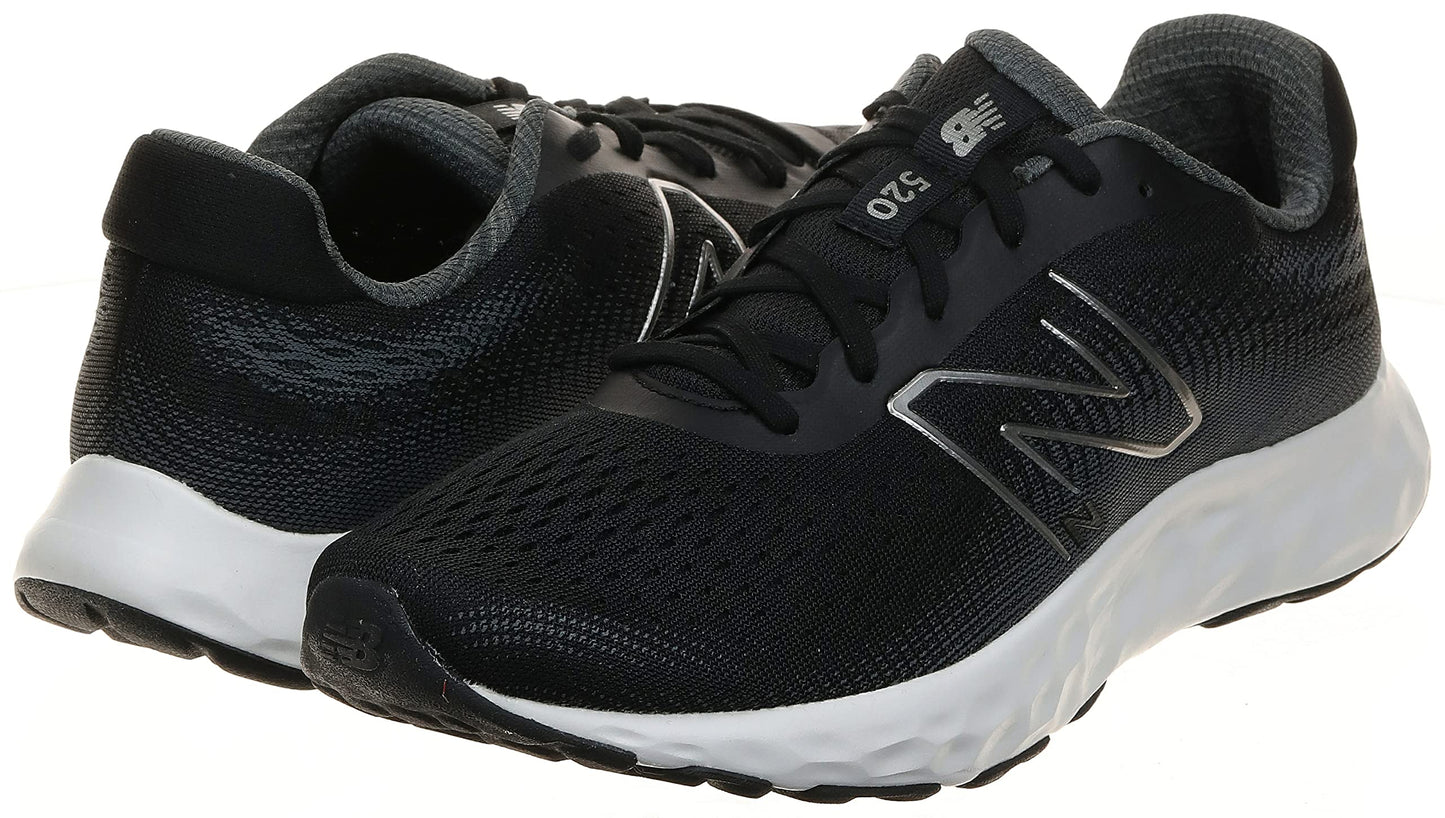 New Balance Men's 520 V8 Running Shoe, Black/White, 12 Wide
