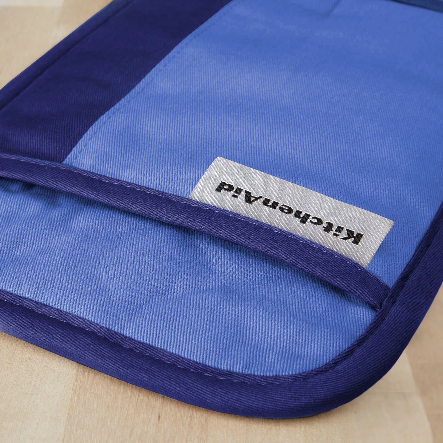 KitchenAid Beacon Two-Tone Non-Slip Pot Holder Set, Blue Corn/Cobalt, 7"x10", 2 Piece