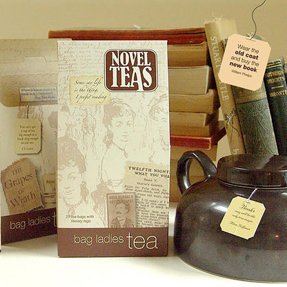 Novel Teas Book Lover's Tea contains 25 teabags individually tagged with literary quotes from the world over, made with the finest English Breakfast tea, for the book lover