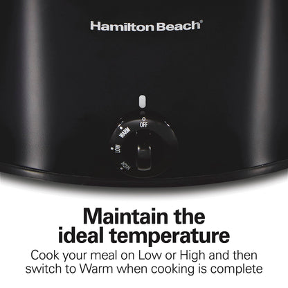 Hamilton Beach Slow Cooker, Extra Large 10 Quart, Stay or Go Portable With Lid Lock, Dishwasher Safe Crock, Black (33195)