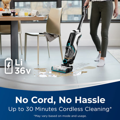 BISSELL CrossWave Cordless Max All in One Wet-Dry Vacuum Cleaner and Mop for Hard Floors and Area Rugs, Black, 2554A