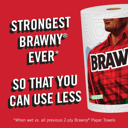 Brawny® Tear-A-Square® Paper Towels, 16 Double Rolls = 32 Regular Rolls