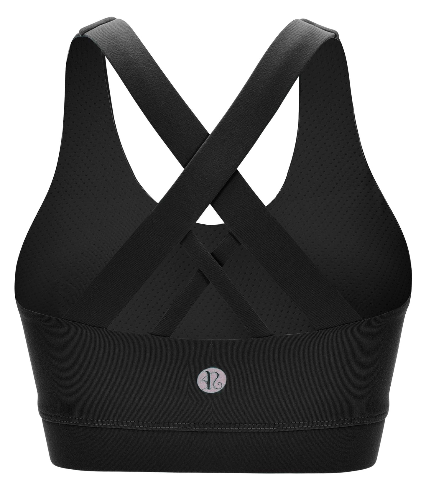 RUNNING GIRL Sports Bra for Women, Criss-Cross Back Padded Strappy Sports Bras Medium Support Yoga Bra with Removable Cups A-Black