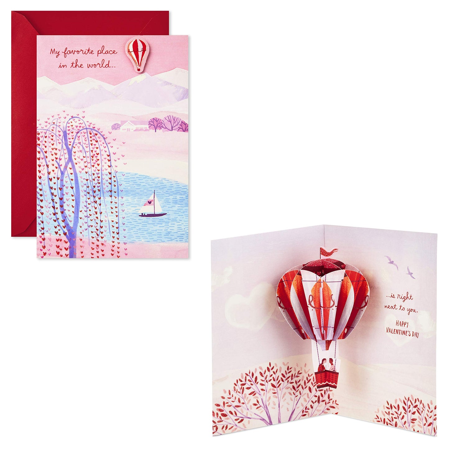 Hallmark Paper Wonder Valentines Day Pop Up Card for Significant Other (Hot Air Balloon Valentine)