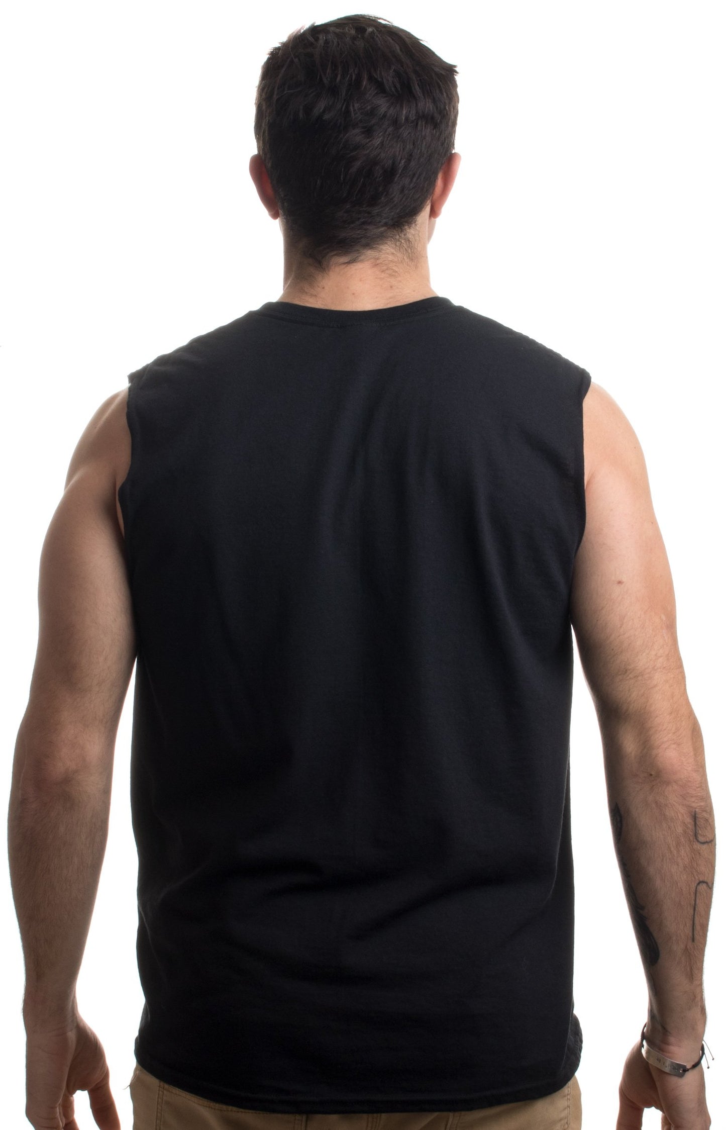 The Squat Father | Funny Workout Weight Lifting Sleeveless Muscle Shirt for Men-(Adult,L) Black