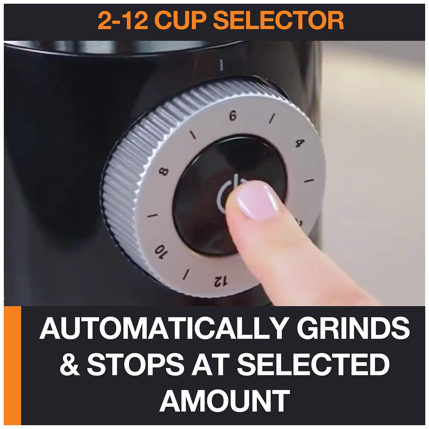 Krups Precise Stainless Steel Flat Burr Grinder 8oz, 32cups bean hopper 12 Grind from Fine to Coarse 110 Watts Removable Container, Drip, Press, Espresso, Cold Brew, 2,12 cups ground coffee Black