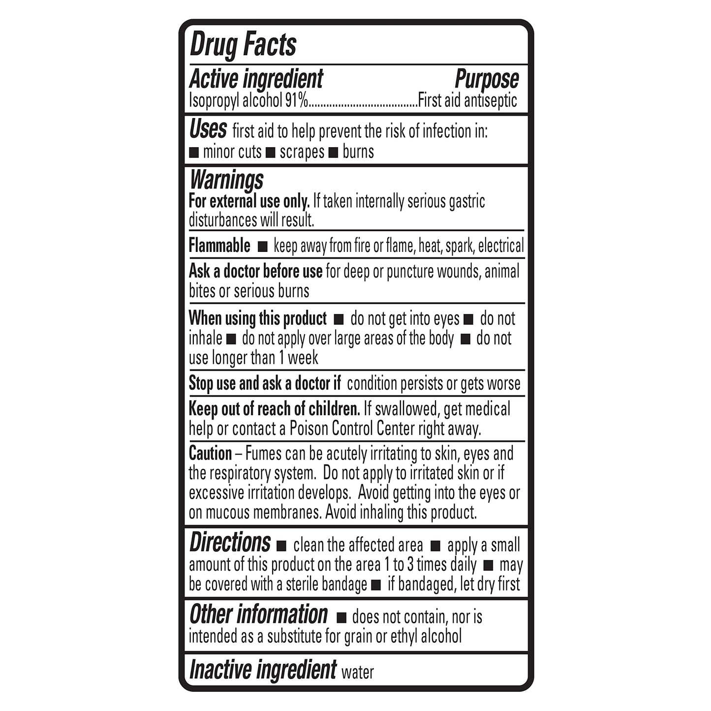 Amazon Basics 91% Isopropyl Alcohol First Aid Antiseptic Liquid, Unflavored, 32 Fl Oz (Pack of 6) (Previously Solimo)