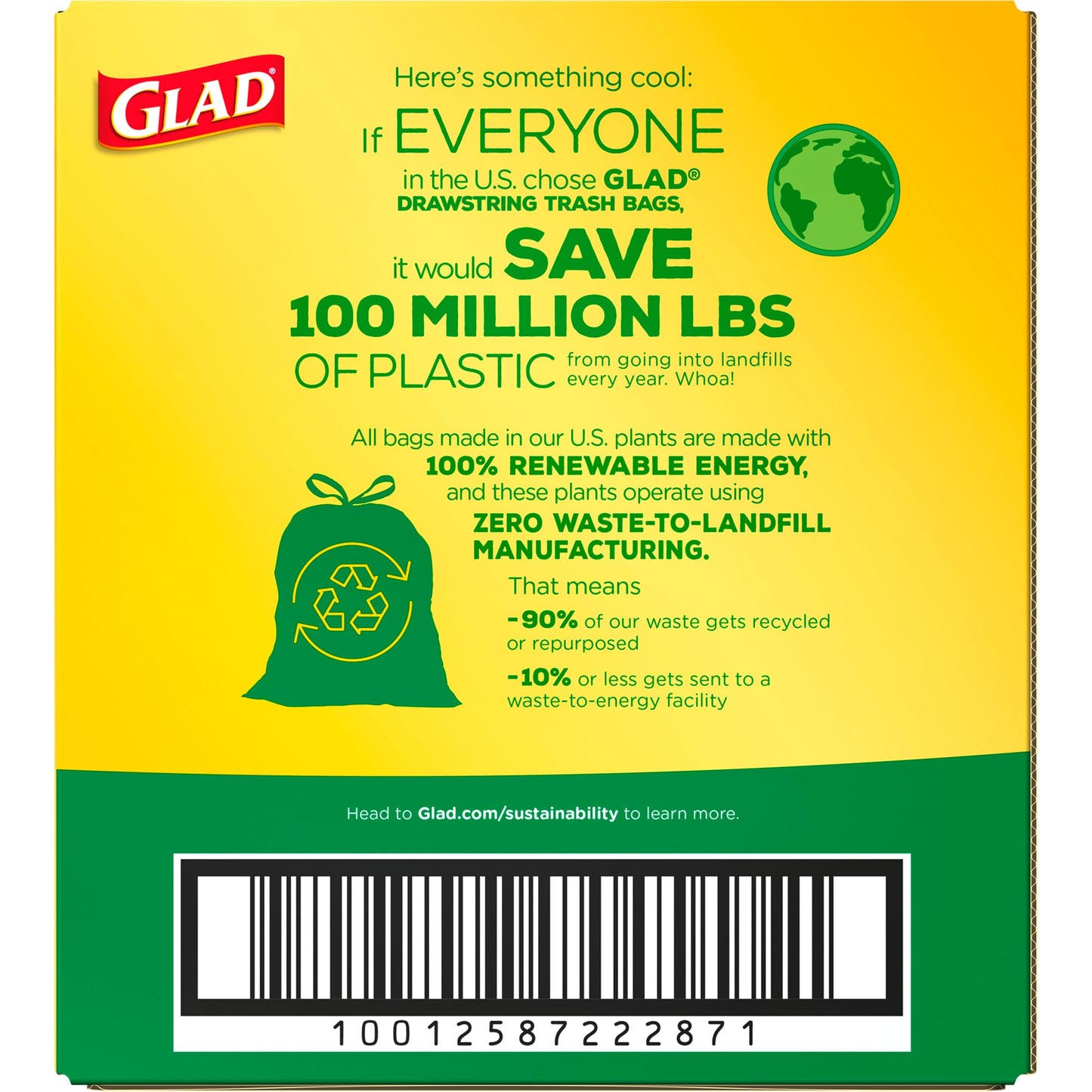Glad ForceFlex Tall Kitchen Drawstring Trash Bags, 13 Gal, Unscented, 120 Ct, Pack May Vary