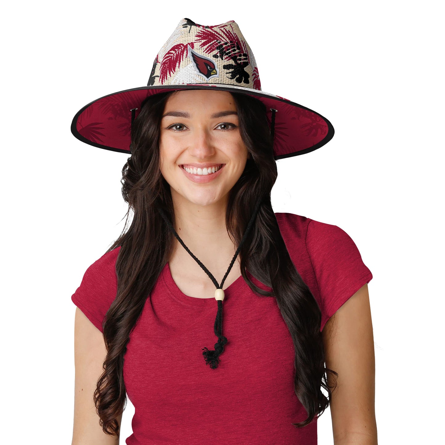 FOCO Arizona Cardinals NFL Floral Printed Straw Hat