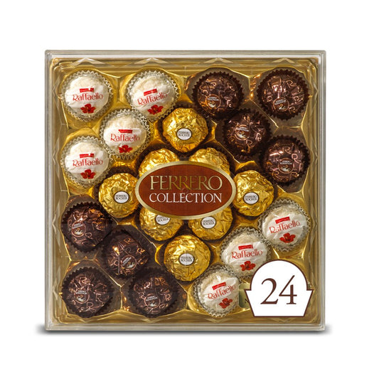 Ferrero Collection Premium Gourmet Assorted Hazelnut Milk Chocolate, Dark Chocolate and Coconut, 9.1 oz, 24 Count