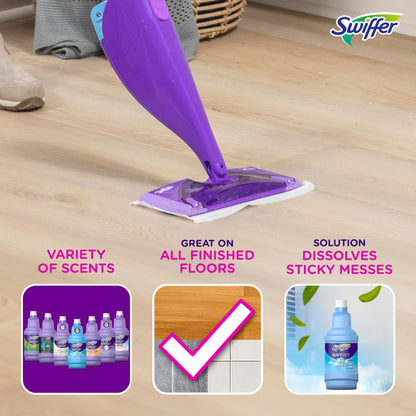 Swiffer WetJet Multi-Purpose Floor Cleaner Solution with Febreze Refill, Lavender Scent, 1.25 Liter -42.2 Fl Oz (Pack of 2)