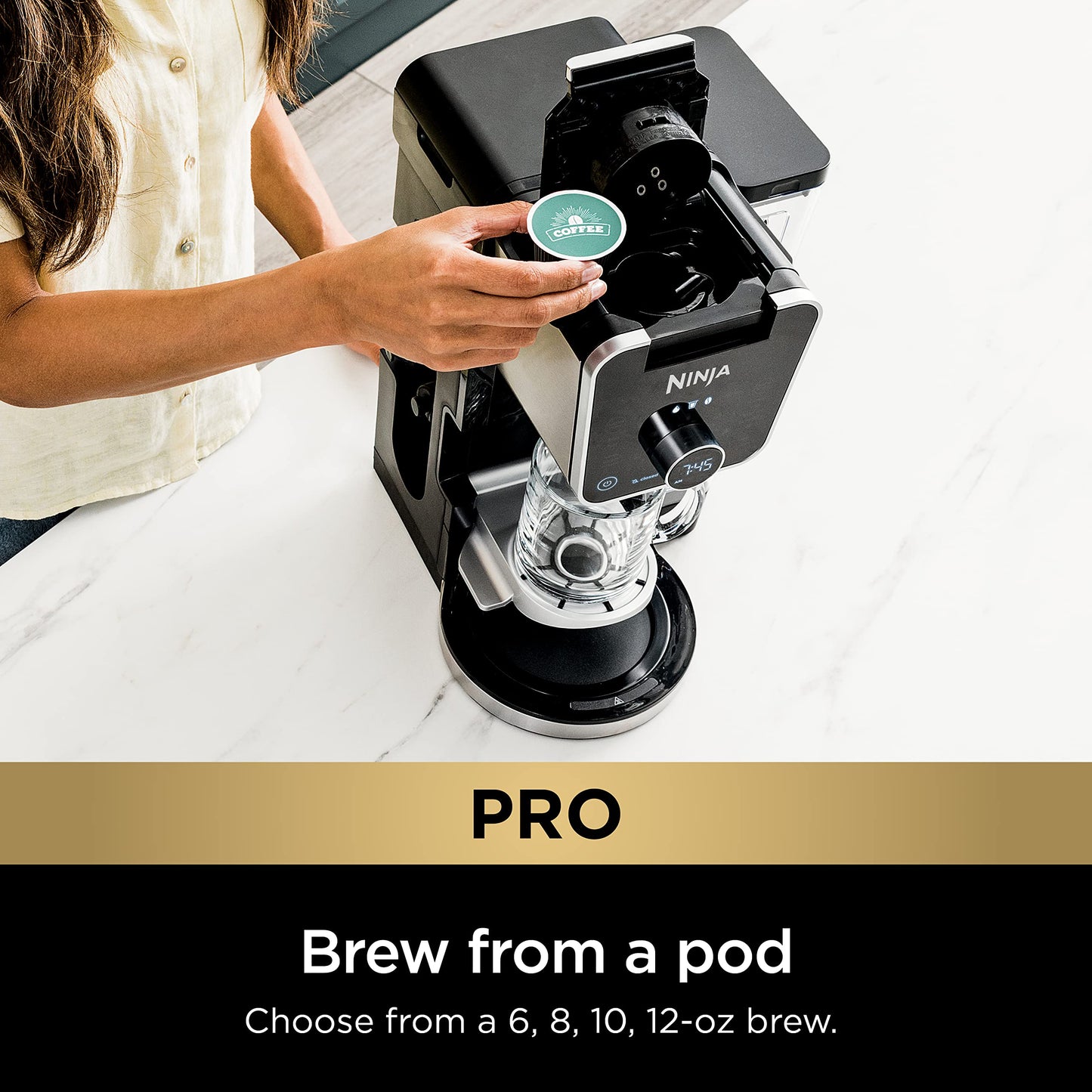 Ninja CFP307 DualBrew Pro Specialty Coffee System, Single-Serve, Compatible with K-Cups & 12-Cup Drip Coffee Maker, with Permanent Filter Black