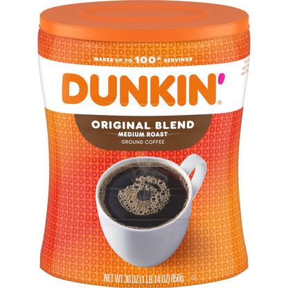 Dunkin' Original Blend Medium Roast Ground Coffee, 30 Ounce